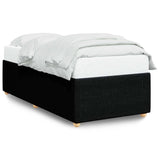 Bed Frame without Mattress Black 90x190 cm Fabric - Front View