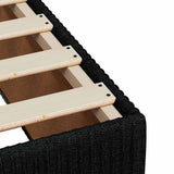 Bed Frame without Mattress Black 90x190 cm Fabric - Close-Up Angle