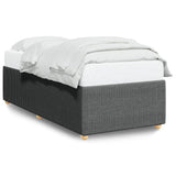Bed Frame without Mattress Dark Grey King Single Fabric - Front View