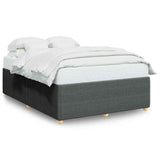 Bed Frame without Mattress Dark Grey Double Fabric - Front View