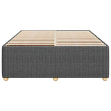 Bed Frame without Mattress Dark Grey Double Fabric