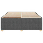 Bed Frame without Mattress Dark Grey Double Fabric