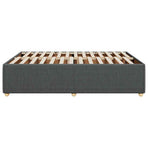 Bed Frame without Mattress Dark Grey Double Fabric