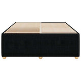 Bed Frame without Mattress Black Double Fabric - Top-Down View