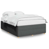 Bed Frame without Mattress Dark Grey Queen Fabric - Front View