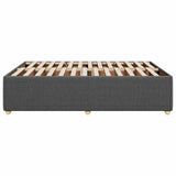 Bed Frame without Mattress Dark Grey Queen Fabric - 45-Degree Angle