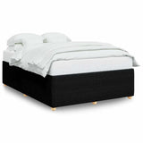 Bed Frame without Mattress Black Queen Fabric - Front View