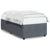 Bed Frame without Mattress Dark Grey King Single Velvet - Front View