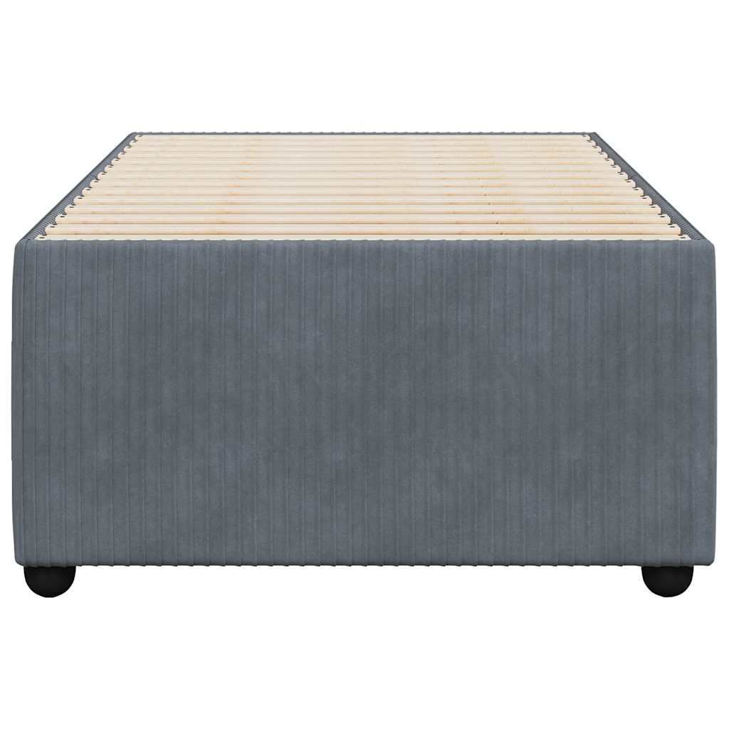 Bed Frame without Mattress Dark Grey King Single Velvet