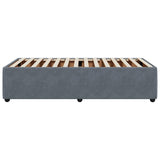 Bed Frame without Mattress Dark Grey King Single Velvet - 45-Degree Angle