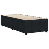 Bed Frame without Mattress Black King Single Velvet - Rear View