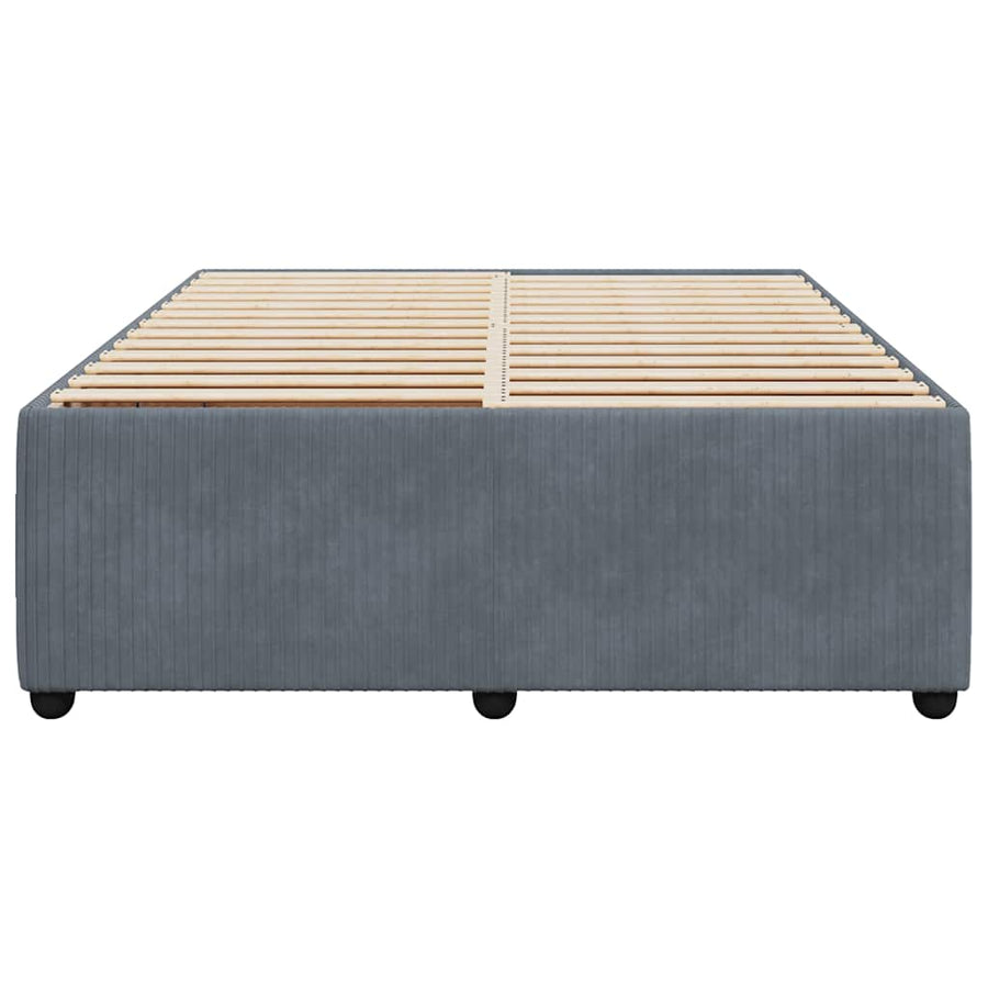 Bed Frame without Mattress Dark Grey Double Velvet