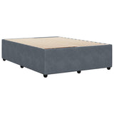 Bed Frame without Mattress Dark Grey Double Velvet - Rear View