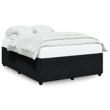 Bed Frame without Mattress Black Double Velvet - Front View