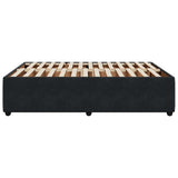 Bed Frame without Mattress Black Double Velvet - 45-Degree Angle
