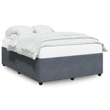 Bed Frame without Mattress Dark Grey Queen Velvet - Front View