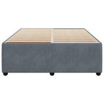 Bed Frame without Mattress Dark Grey Queen Velvet