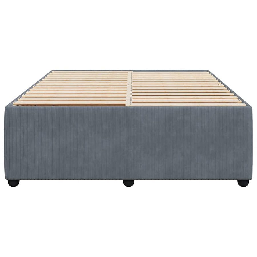 Bed Frame without Mattress Dark Grey Queen Velvet
