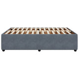 Bed Frame without Mattress Dark Grey Queen Velvet - 45-Degree Angle