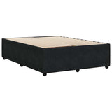 Bed Frame without Mattress Black Queen Velvet - Rear View