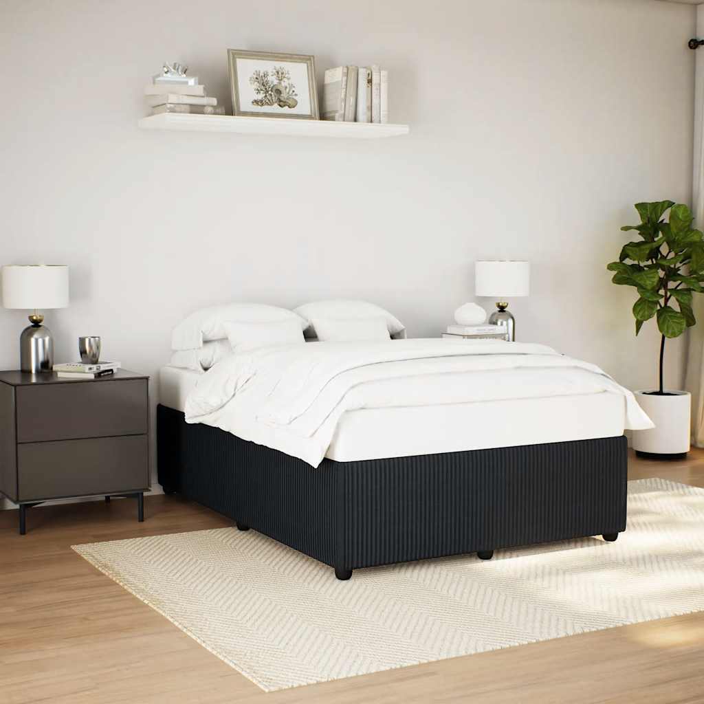 Bed Frame without Mattress Black Queen Velvet