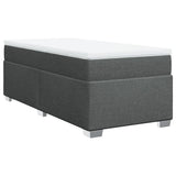 Box Spring Bed with Mattress Dark Grey King Single Fabric - Side View