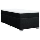 Box Spring Bed with Mattress Black King Single Fabric - Side View