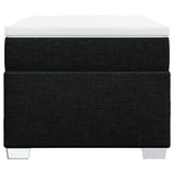 Box Spring Bed with Mattress Black King Single Fabric