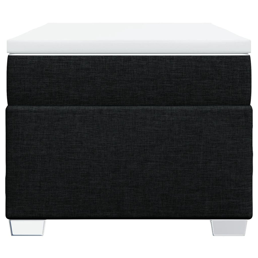 Box Spring Bed with Mattress Black King Single Fabric