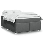 Box Spring Bed with Mattress Light Grey Full Fabric