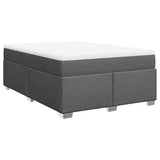 Box Spring Bed with Mattress Light Grey Double Fabric - Side View