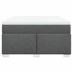 Box Spring Bed with Mattress Light Grey Full Fabric