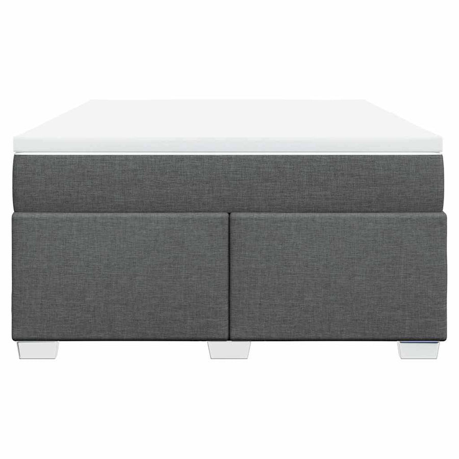 Box Spring Bed with Mattress Light Grey Full Fabric