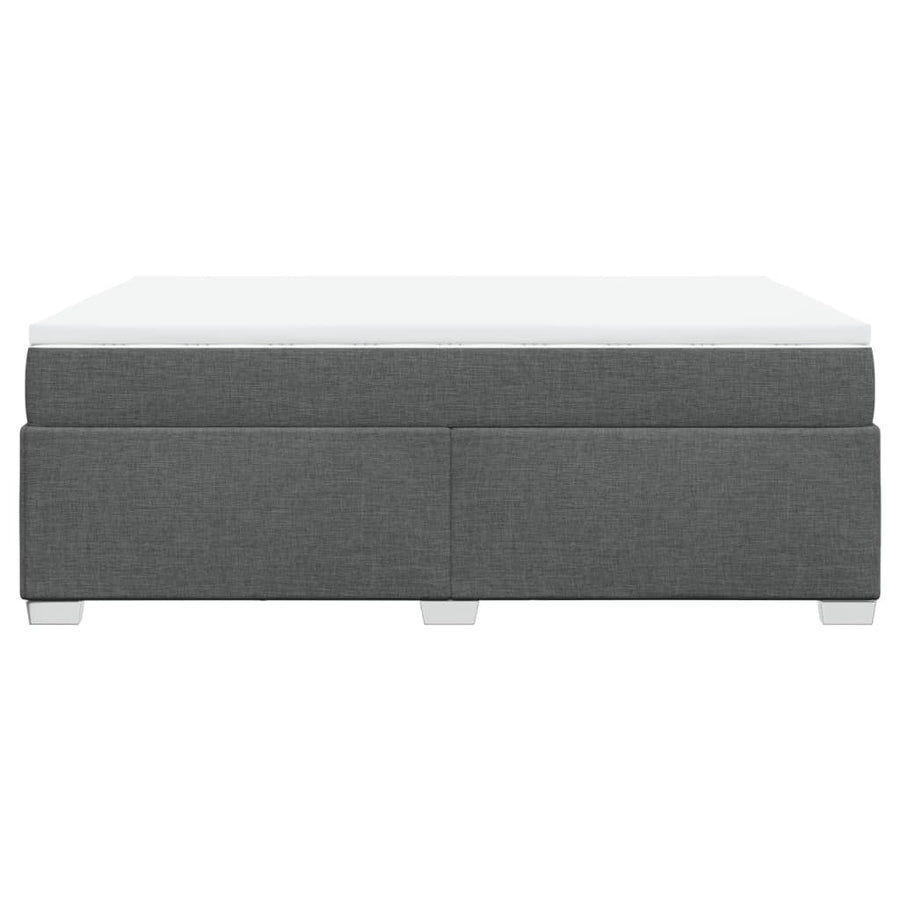 Box Spring Bed with Mattress Light Grey Full Fabric