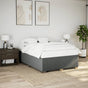 Box Spring Bed with Mattress Light Grey Full Fabric