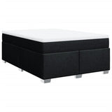 Box Spring Bed with Mattress Dark Grey Double Fabric - Side View
