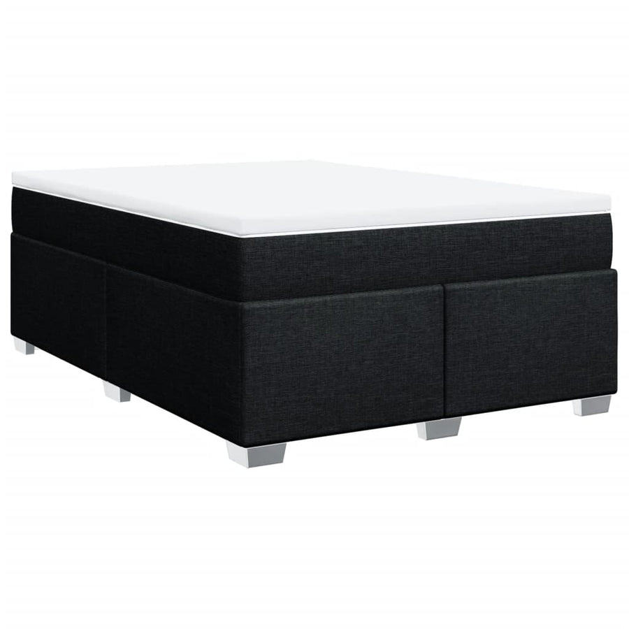 Box Spring Bed with Mattress Dark Grey Full Fabric