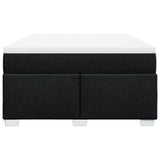 Box Spring Bed with Mattress Dark Grey Double Fabric - Top-Down View
