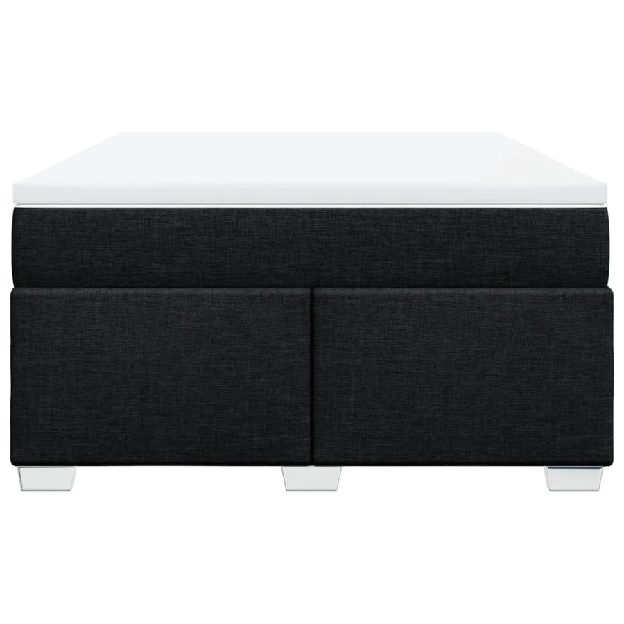Box Spring Bed with Mattress Dark Grey Full Fabric