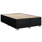 Box Spring Bed with Mattress Dark Grey Full Fabric