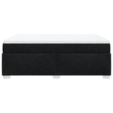 Box Spring Bed with Mattress Dark Grey Double Fabric - Low Angle