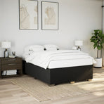Box Spring Bed with Mattress Dark Grey Full Fabric