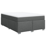 Box Spring Bed with Mattress Light Grey Queen Fabric - Side View