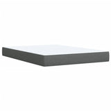 Box Spring Bed with Mattress Light Grey Queen Fabric - Rear View