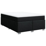 Box Spring Bed with Mattress Dark Grey Queen Fabric - Side View