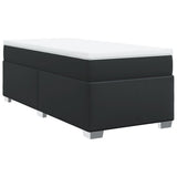 Box Spring Bed with Mattress Black King Single Faux Leather - Side View