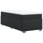 Box Spring Bed with Mattress Black King Single Faux Leather