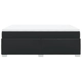 Box Spring Bed with Mattress Black Double Faux Leather - 45-Degree Angle