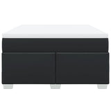 Box Spring Bed with Mattress Black Queen Faux Leather - Top-Down View