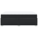 Box Spring Bed with Mattress Black Queen Faux Leather
